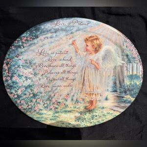 Love is Patient Garden of Love Decorative Ceramic Plate by Dona Gelsinger
